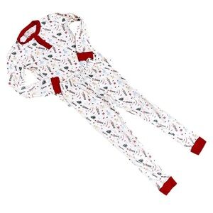 Smockingbird Festive Christmas nutcracker print Pajama Set Red & White size 5